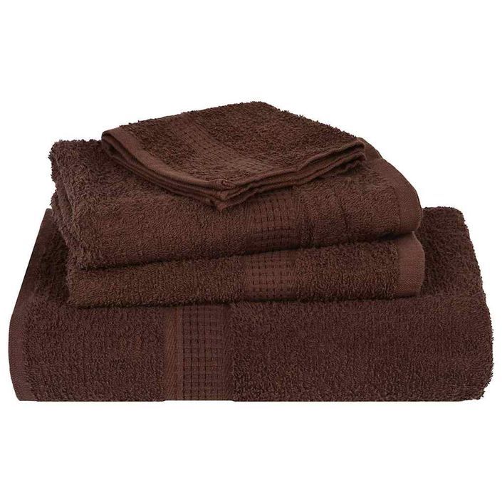 Ensemble de serviettes 8 pcs marron 360 g/m² 100% coton - Photo n°4