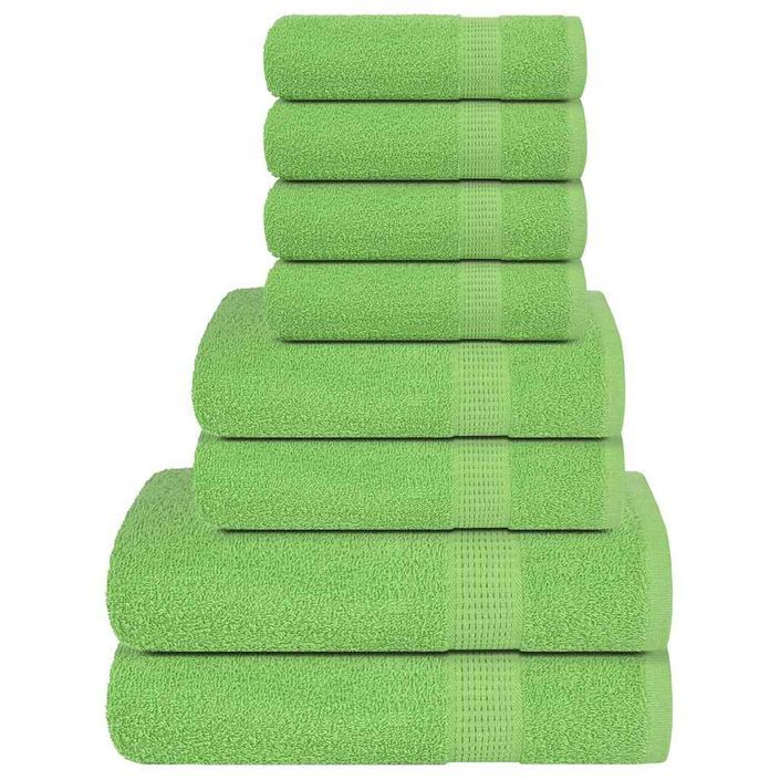 Ensemble de serviettes 8 pcs vert 360 g/m² 100% coton - Photo n°1