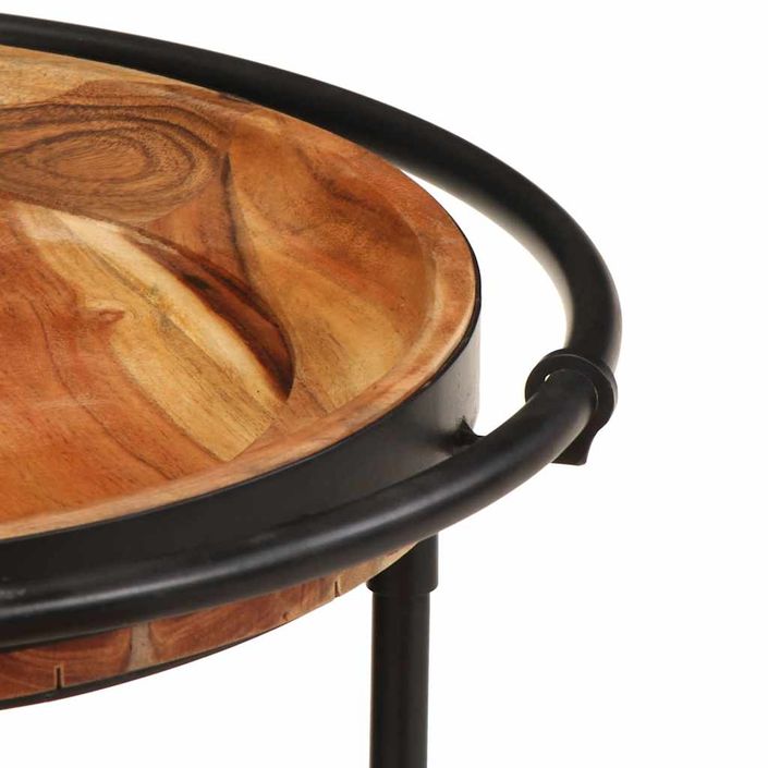 Ensemble de table d'appoint 2 pcs bois massif d'acacia - Photo n°6