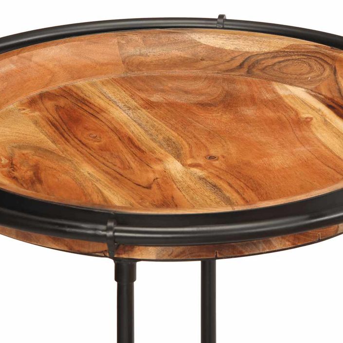 Ensemble de table d'appoint 2 pcs bois massif d'acacia - Photo n°7