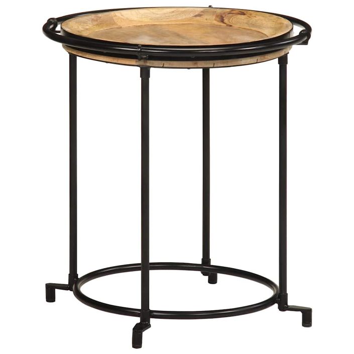Ensemble de table d'appoint 2 pcs bois massif de manguier - Photo n°3