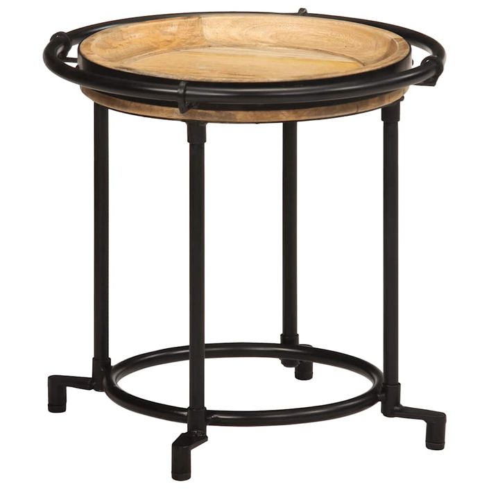 Ensemble de table d'appoint 2 pcs bois massif de manguier - Photo n°4