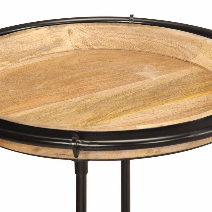 Ensemble de table d'appoint 2 pcs bois massif de manguier - Photo n°7
