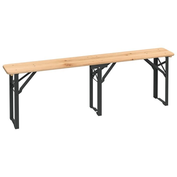 Ensemble de tables à bière pliantes 3 pcs bois massif de sapin - Photo n°4