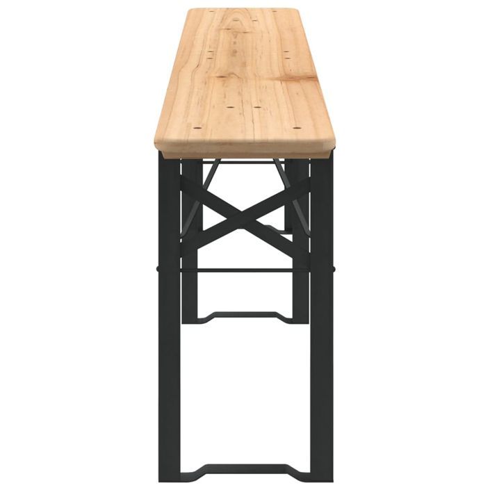 Ensemble de tables à bière pliantes 3 pcs bois massif de sapin - Photo n°6