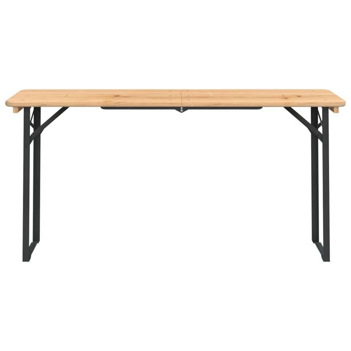 Ensemble de tables à bière pliantes 3 pcs bois massif de sapin - Photo n°8