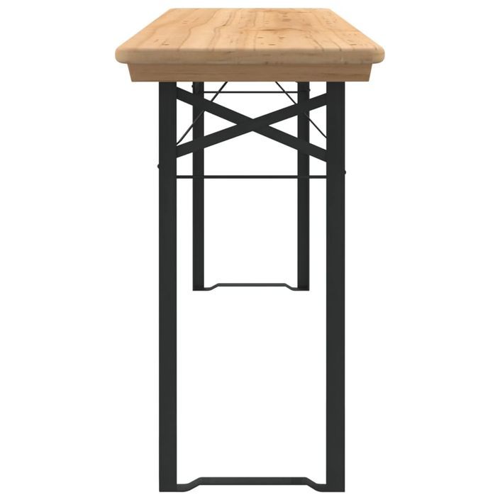 Ensemble de tables à bière pliantes 3 pcs bois massif de sapin - Photo n°9