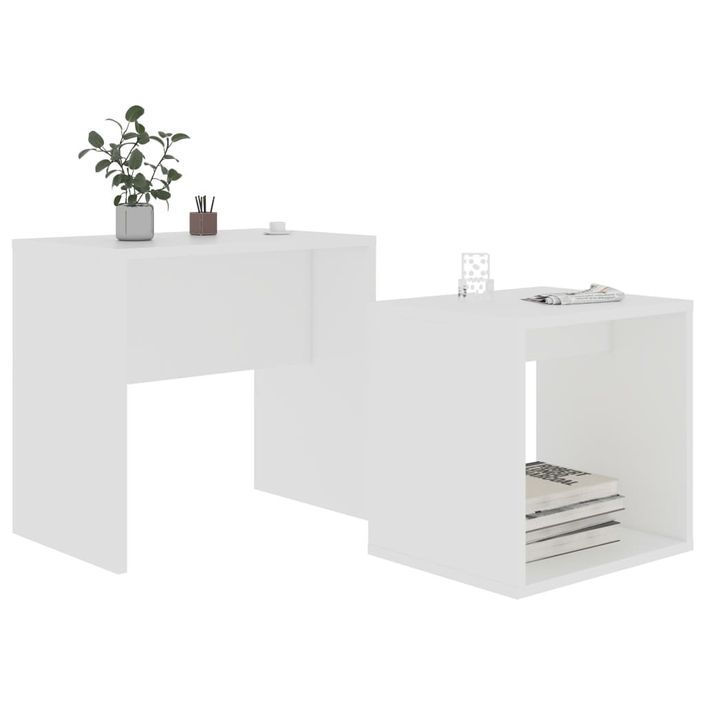 Ensemble de tables basses Blanc 48x30x45 cm - Photo n°3