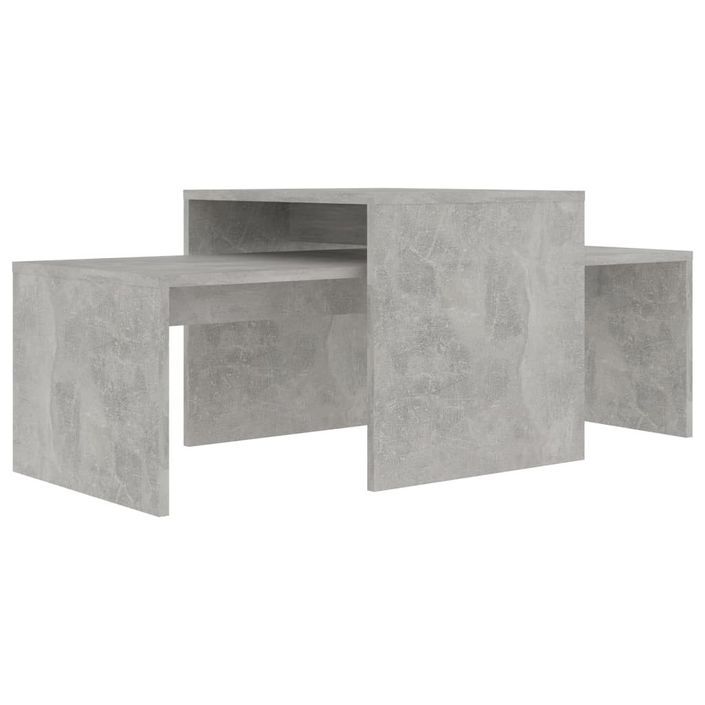 Ensemble de tables basses Gris béton 100x48x40 cm - Photo n°2