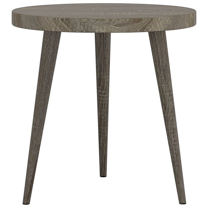 Ensemble de tables d'appoint 3 pcs Gris MDF et fer - Photo n°6