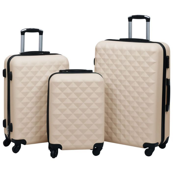 Ensemble de valises rigides 3 pcs Doré ABS - Photo n°1