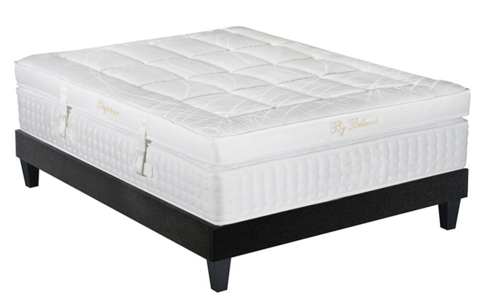 Ensemble hôtelier matelas ferme 33 cm à mémoire de forme et sommier 30 cm en bois Empereur - Photo n°2