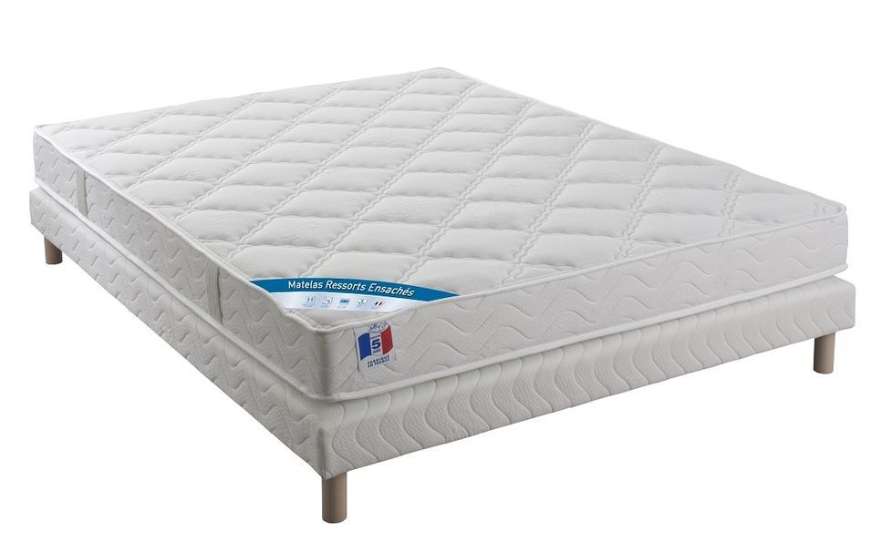 Ensemble matelas 24 cm à ressorts ensachés avec sommier tapissier 27 cm Bazika – Sommeil apaisant - Photo n°2