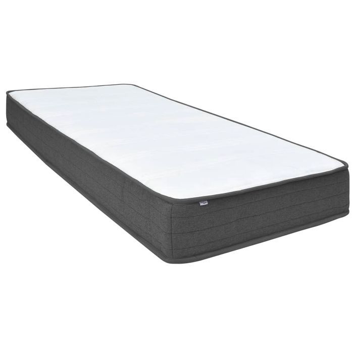 Ensemble matelas équilibré à ressorts 20 cm et sommier tapissier tissu 24.5 cm gris foncé Sloka - Élégance et confort - Photo n°7