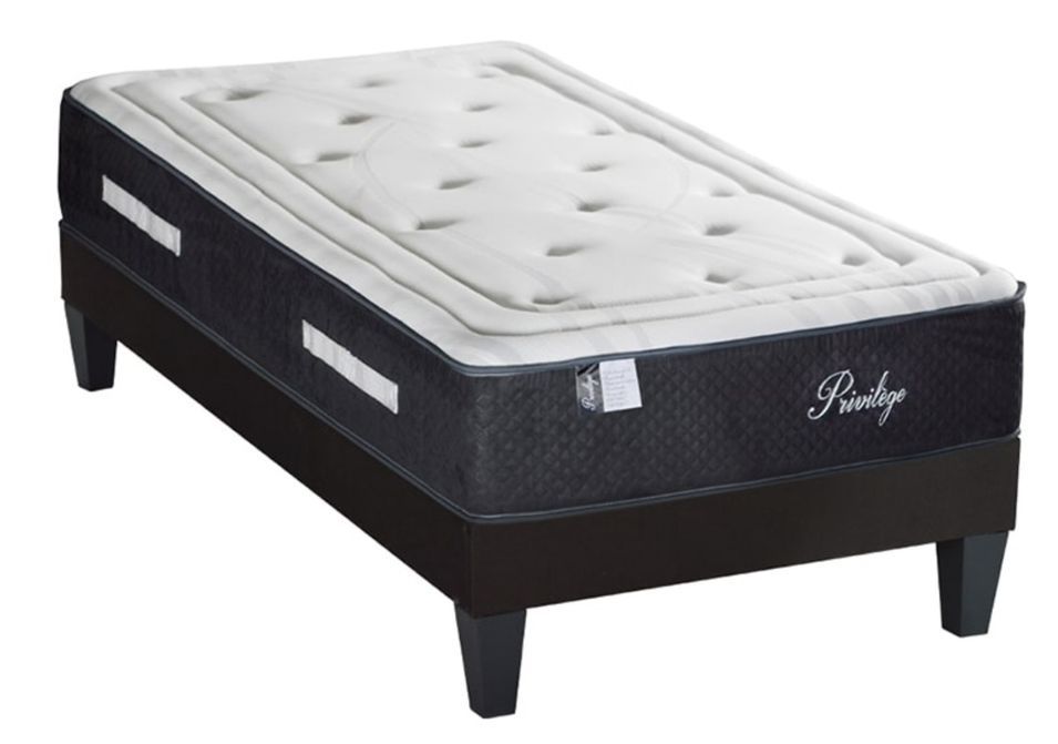 Ensemble matelas ferme 30 cm à ressorts ensachés et sommier 30 cm en bois Privilège - Photo n°8