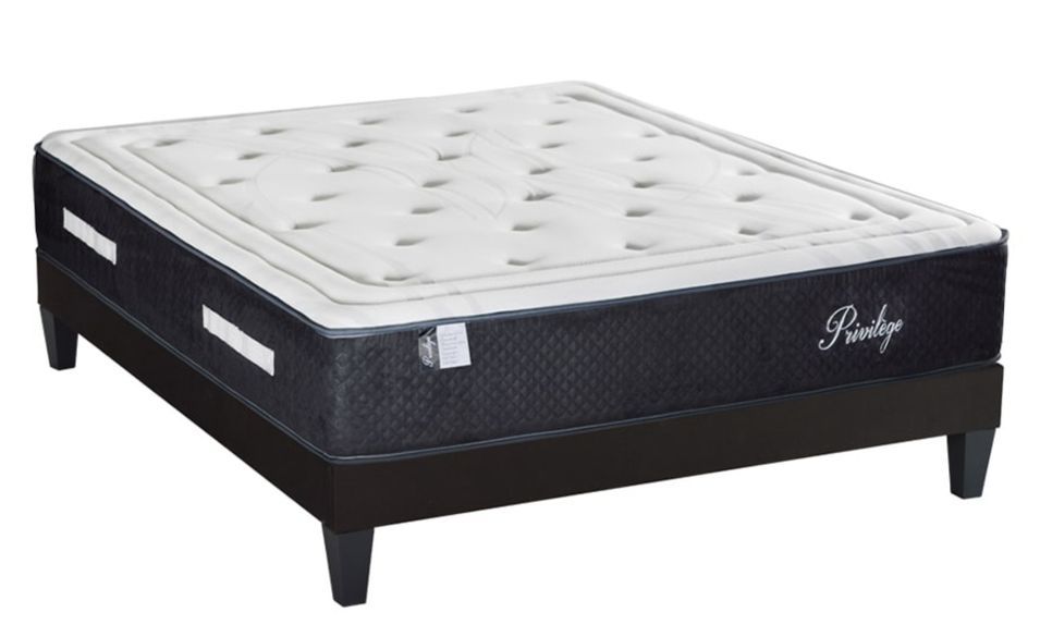 Ensemble matelas ferme 30 cm à ressorts ensachés et sommier 30 cm en bois Privilège - Photo n°2