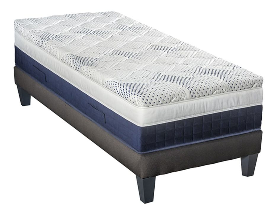 Ensemble matelas ferme 31 cm à mémoire de forme et sommier 30 cm en bois Castellane - Photo n°1