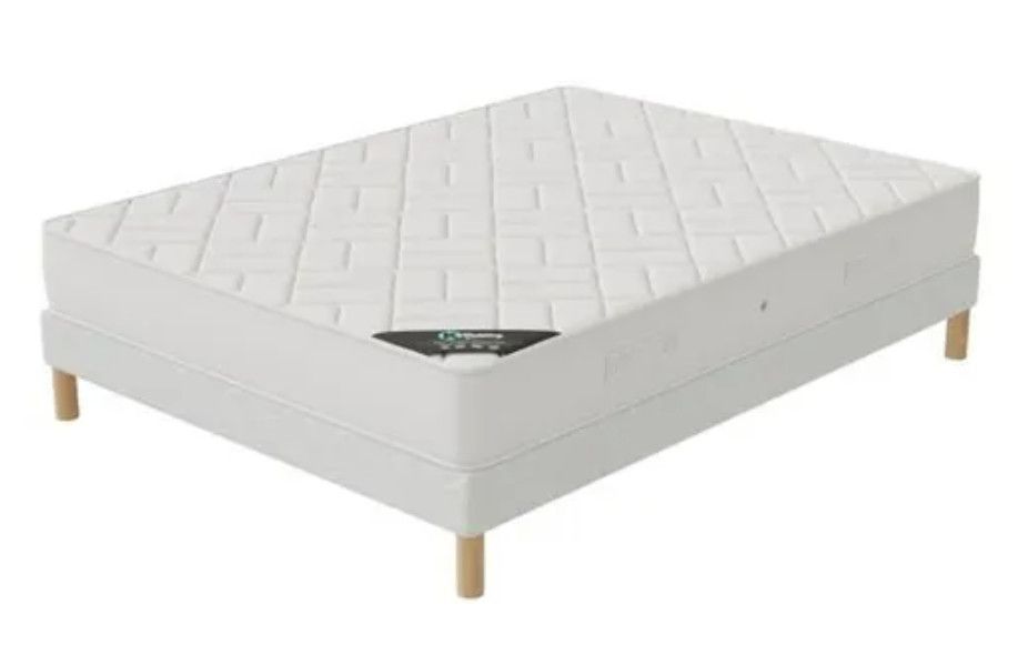 Ensemble matelas ferme mousse 20 cm et sommier tapissier 27 cm Atilas - Soutien et durabilité - Photo n°2