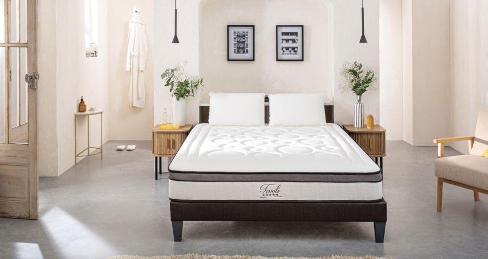 Ensemble matelas moelleux 25 cm à mémoire de forme et sommier 30 cm en bois Tivoli - Photo n°3