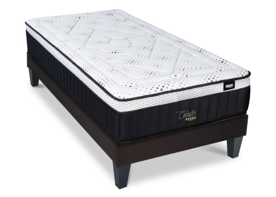 Ensemble matelas moelleux 29 cm à mémoire de forme et sommier 30 cm en bois Célestin 2.0 - Photo n°1