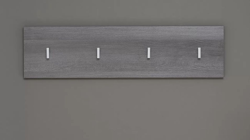 Ensemble meuble d'entrée 6 pièces mélaminé blanc et gris Bezzi - Photo n°7