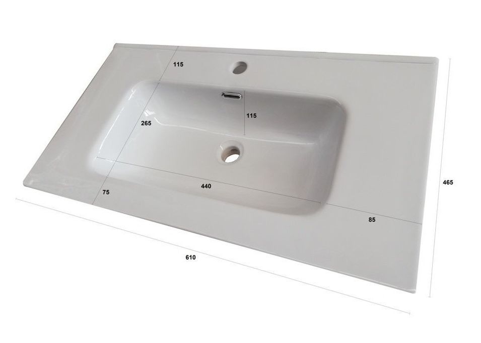 Ensemble meuble de salle de bain 1 tiroir bois beige et miroir lumineux Noe L 60 cm - Photo n°5