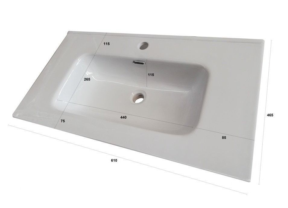 Ensemble meuble de salle de bain 1 tiroir bois blanc et miroir lumineux Noe L 60 cm - Photo n°5