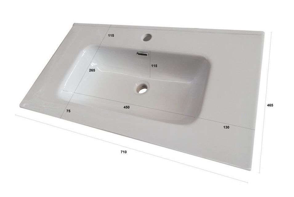 Ensemble meuble de salle de bain 1 tiroir bois chêne clair et miroir lumineux Teph L 70 cm - Photo n°5