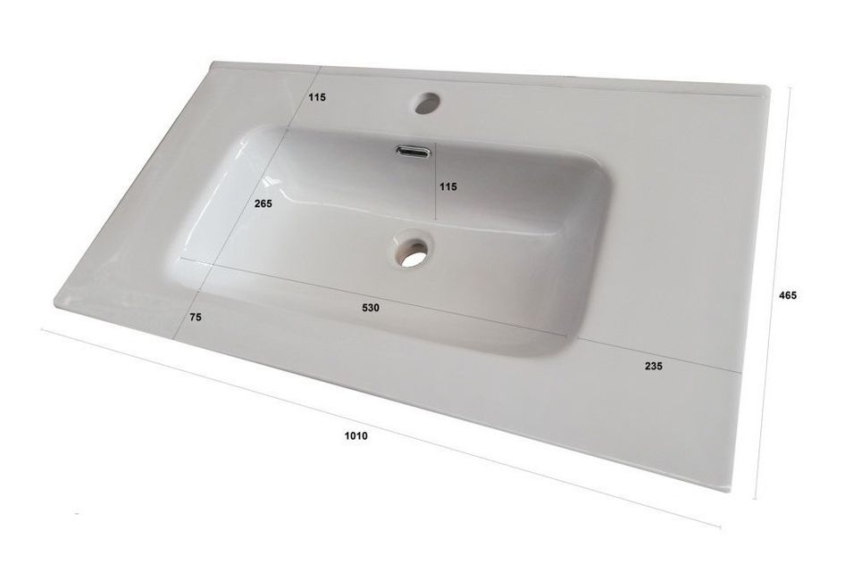 Ensemble meuble de salle de bain 1 tiroir bois foncé et miroir lumineux Teph L 100 cm - Photo n°3