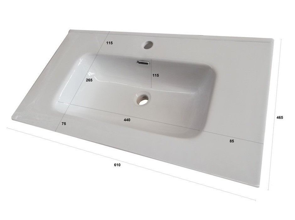 Ensemble meuble de salle de bain 1 tiroir bois gris clair et miroir lumineux Noe L 60 cm - Photo n°5