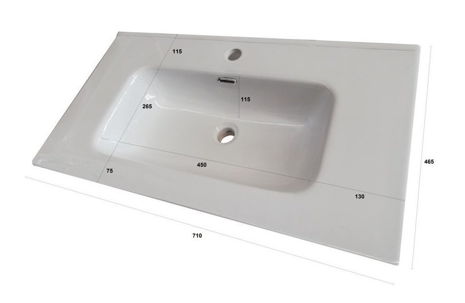 Ensemble meuble de salle de bain 1 tiroir laqué blanc mat et miroir lumineux Teph L 70 cm - Photo n°5