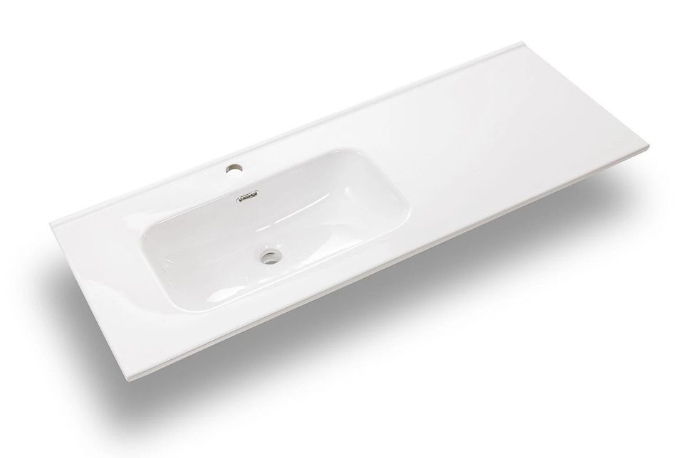 Ensemble meuble de salle de bain 2 tiroirs beige et miroir à LED Mola L 120 cm - Photo n°2