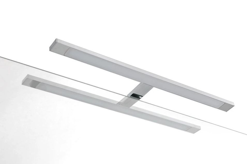 Ensemble meuble de salle de bain 2 tiroirs bois blanc et miroir à LED Goa L 120 cm - Photo n°5