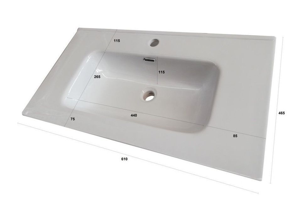 Ensemble meuble de salle de bain 2 tiroirs bois effet béton et miroir lumineux Malo L 60 cm - Photo n°5