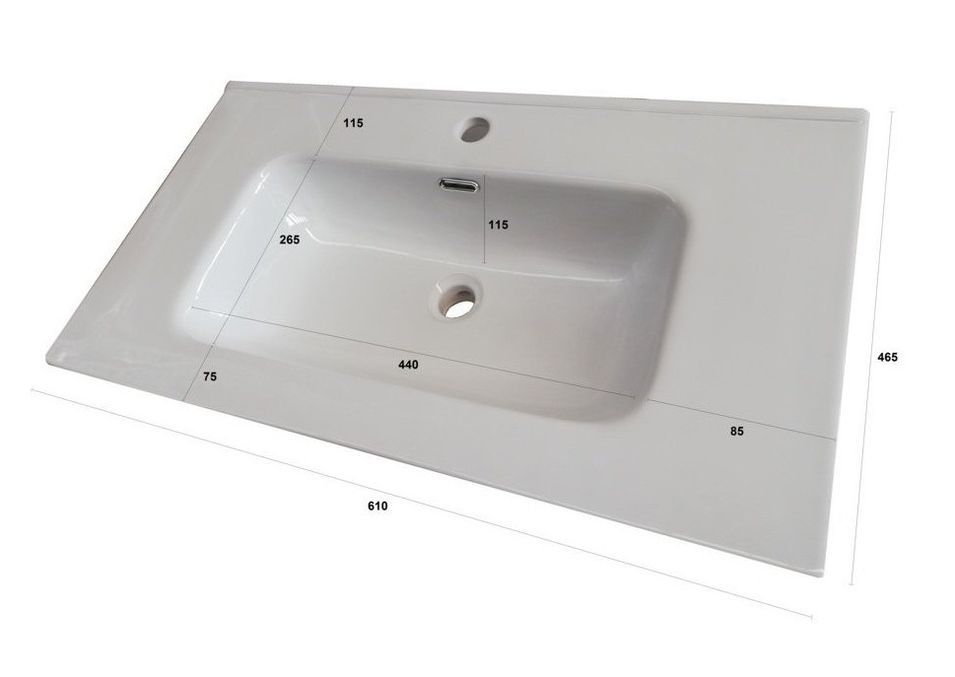 Ensemble meuble de salle de bain 2 tiroirs bois gris et miroir lumineux Malo L 60 cm - Photo n°5