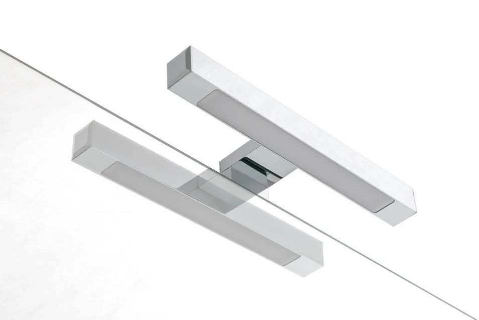 Ensemble meuble de salle de bain 2 tiroirs effet béton et miroir à LED Mola L 100 cm - Photo n°4