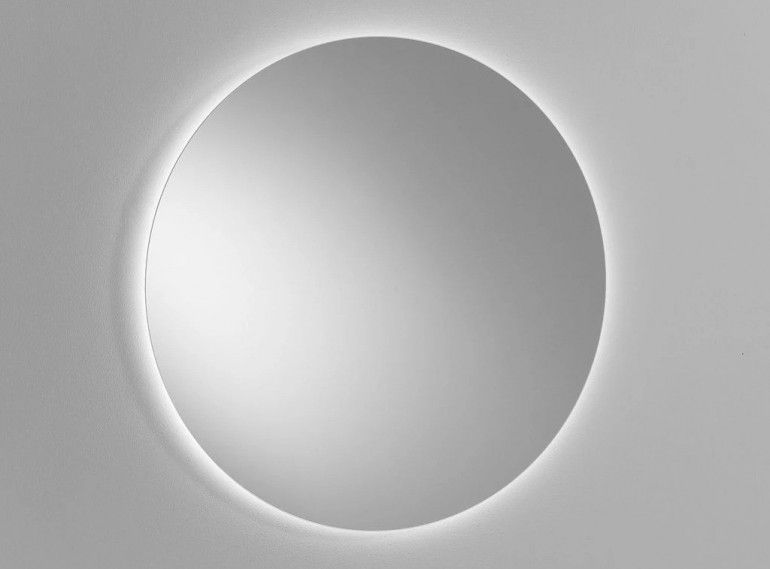 Ensemble meuble de salle de bain 2 tiroirs laqué blanc et effet béton et miroir à LED Lago L 80 cm - Photo n°3