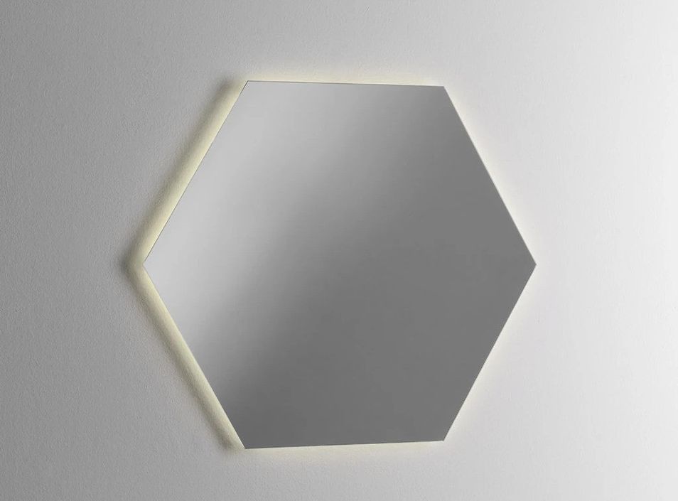 Ensemble meuble de salle de bain 2 tiroirs laqué blanc et effet béton et miroir lumineux Lago L 100 cm 2 - Photo n°3