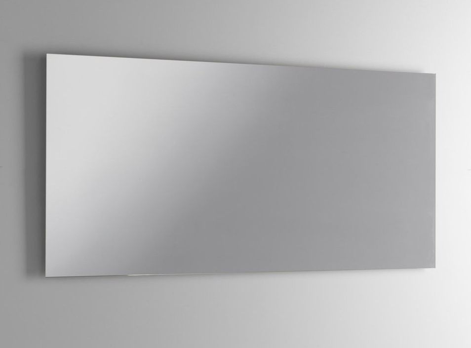 Ensemble meuble de salle de bain 2 tiroirs laqué blanc et gris oxyde et miroir à LED Lago L 120 cm - Photo n°3