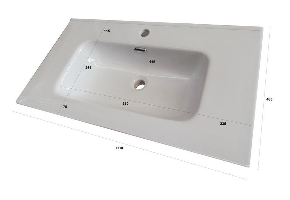 Ensemble meuble de salle de bain 2 tiroirs laqué blanc et miroir lumineux Molam L 120 cm - Photo n°2