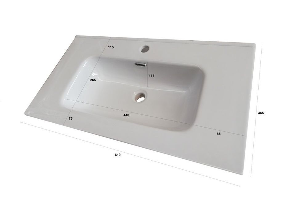 Ensemble meuble de salle de bain 3 tiroirs bois beige et miroir lumineux Malo L 60 cm - Photo n°5