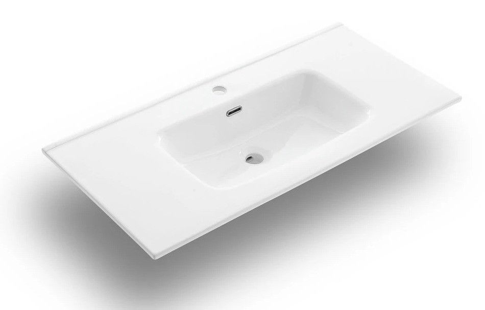 Ensemble meuble de salle de bain 3 tiroirs bois chêne clair et miroir lumineux Malo L 120 cm - Photo n°2