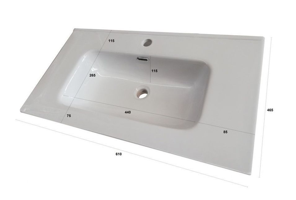 Ensemble meuble de salle de bain 3 tiroirs bois gris et miroir lumineux Malo L 60 cm - Photo n°5