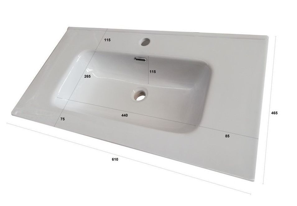 Ensemble meuble de salle de bain 3 tiroirs bois gris oxyde et miroir lumineux Malo L 60 cm - Photo n°5