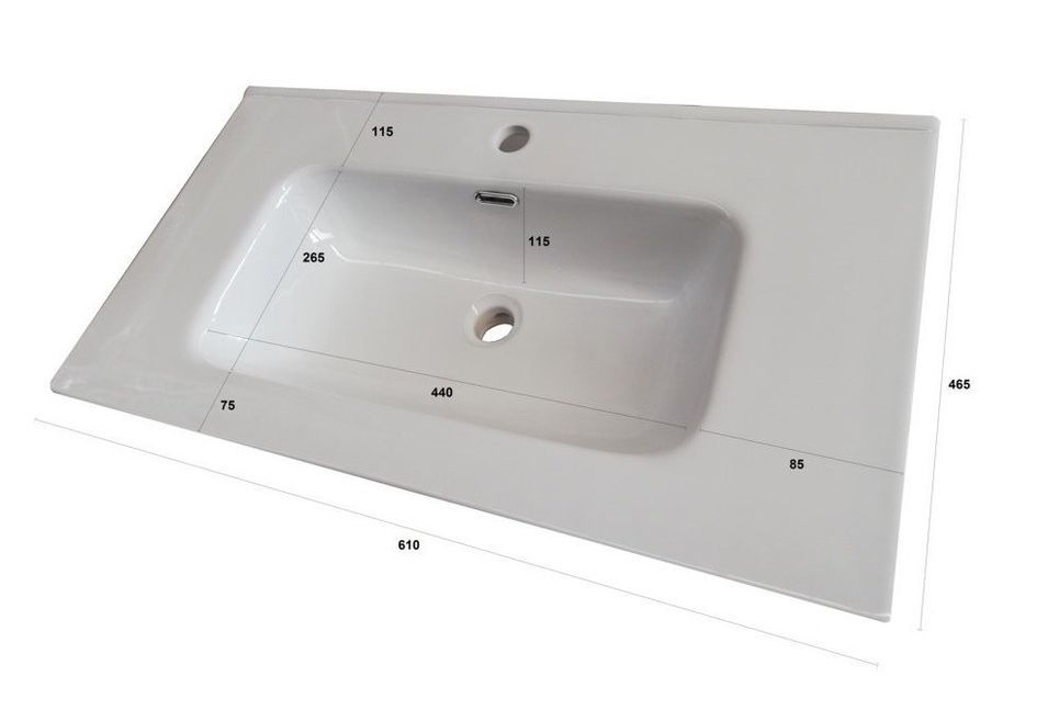 Ensemble meuble de salle de bain 3 tiroirs bois marron et miroir lumineux Malo L 60 cm - Photo n°5