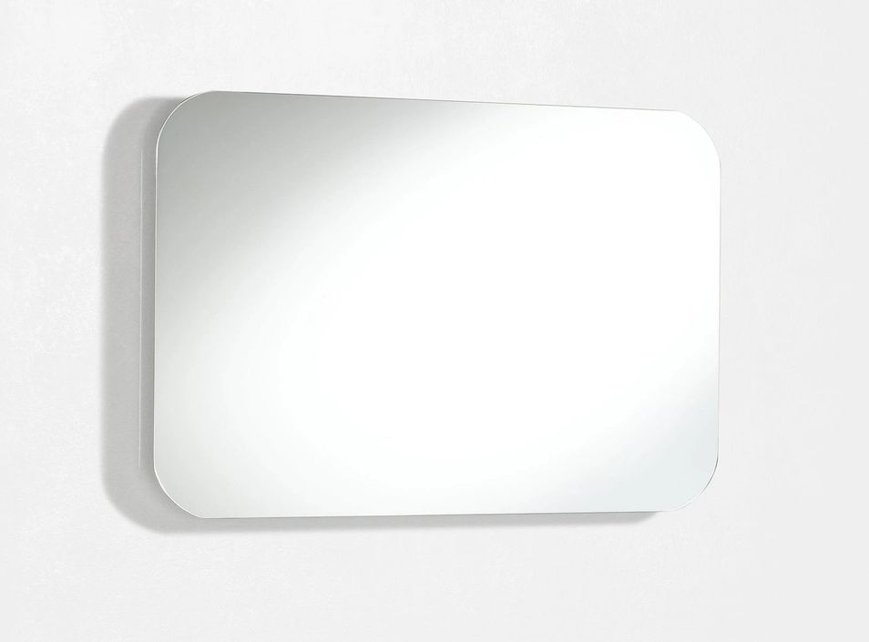 Ensemble meuble de salle de bain 3 tiroirs laqué blanc et beige et miroir à LED Oga L 100 cm - Photo n°3