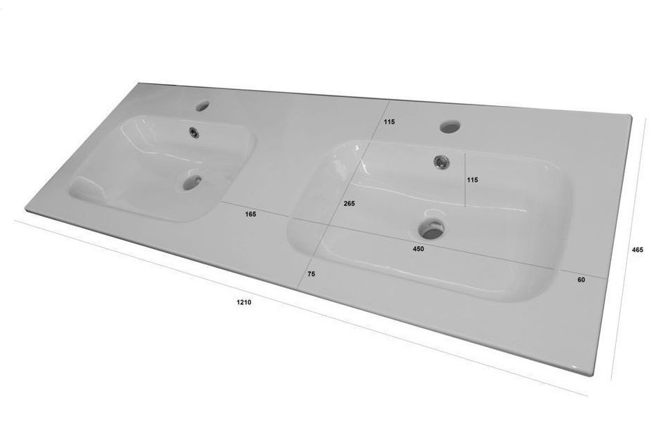 Ensemble meuble de salle de bain 4 tiroirs bois gris clair et miroir à LED Malo L 120 cm - Photo n°5