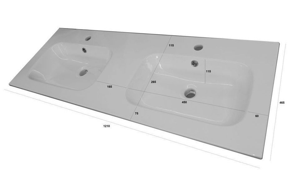 Ensemble meuble de salle de bain 4 tiroirs bois gris oxyde et miroir à LED Malo L 120 cm - Photo n°5