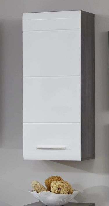 Ensemble meuble de salle de bain 5 pièces blanc et gris Bezzi - Photo n°7