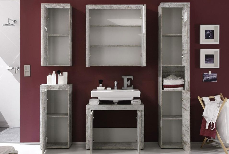 Ensemble meuble de salle de bain 5 pièces mélaminé blanc Cali - Photo n°3